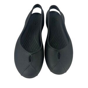 Crocs Flat Size 8 Black slip on shoes flats comfort